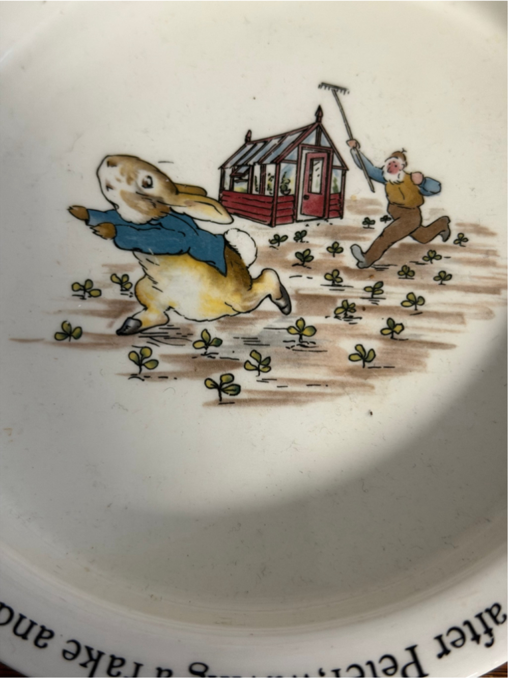 Wedgwood Beatrix Potter Peter Rabbit Bowl Mr McGregor Made England Vintage 6.5”